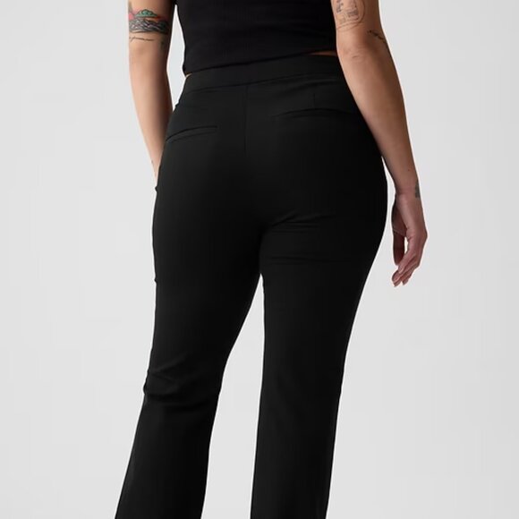 NEW GAP Black High Rise Bi-Stretch Flare BOHO Pintuck Pleat Pants - Picture 5 of 11